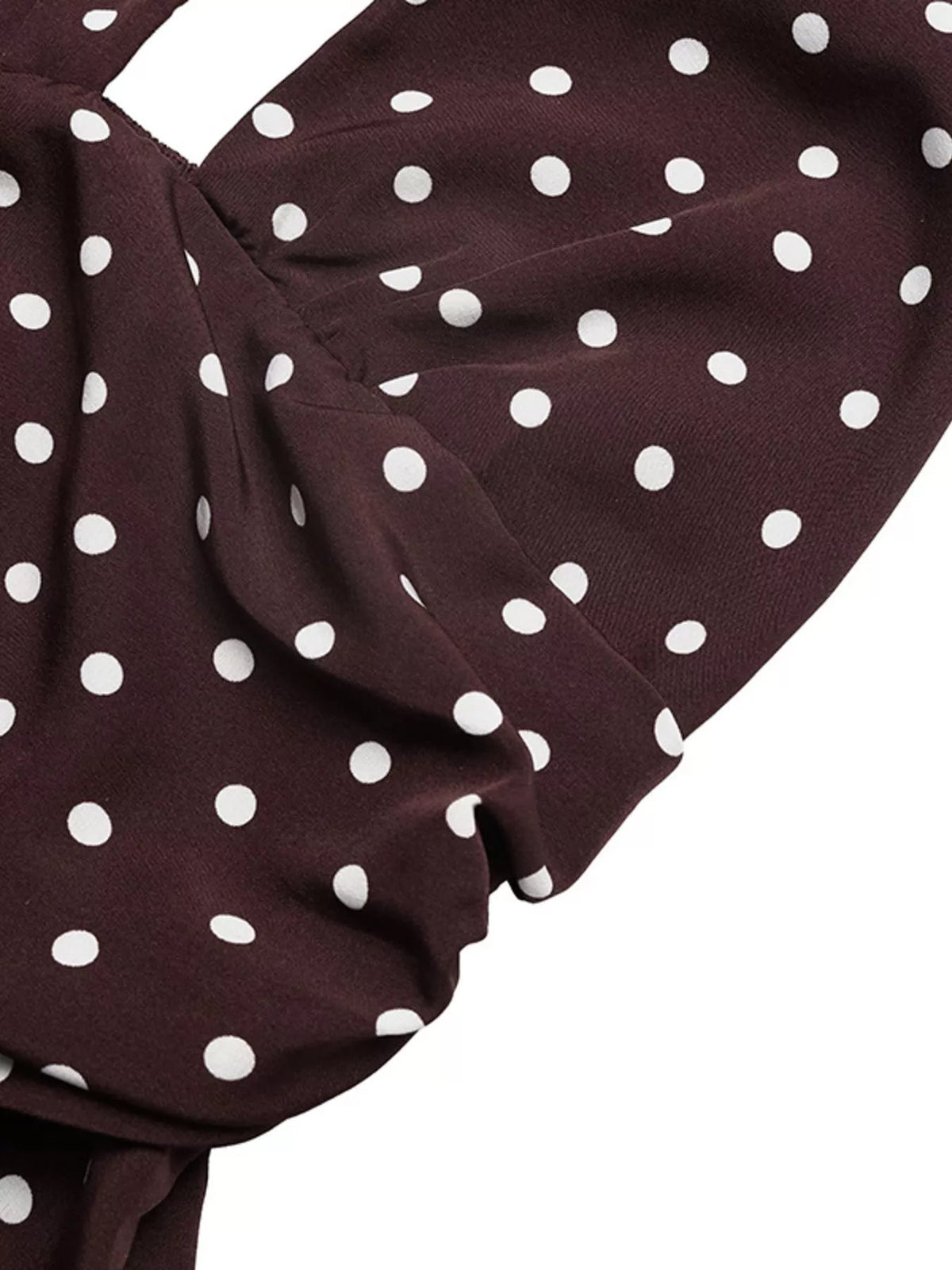 Halter Neck Polka Dot Maxi Dress in Brown