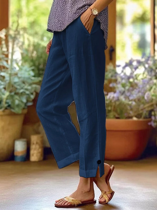 Plus Size Slit Wide Leg Pants