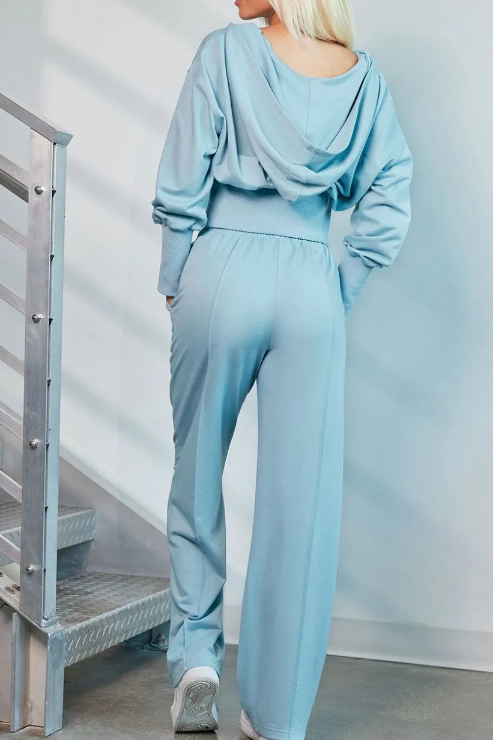 Zip-Up Hoodie and Drawstring Pants Active Set