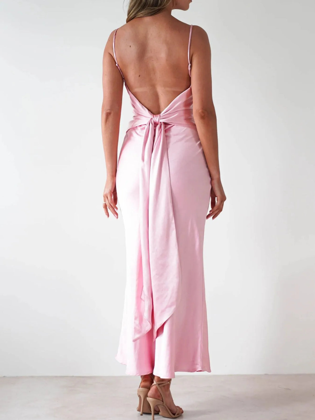 Backless Satin Cami Dress