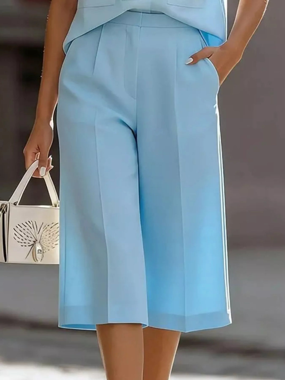Short-Sleeve Shirt and Capris Two-Piece Set