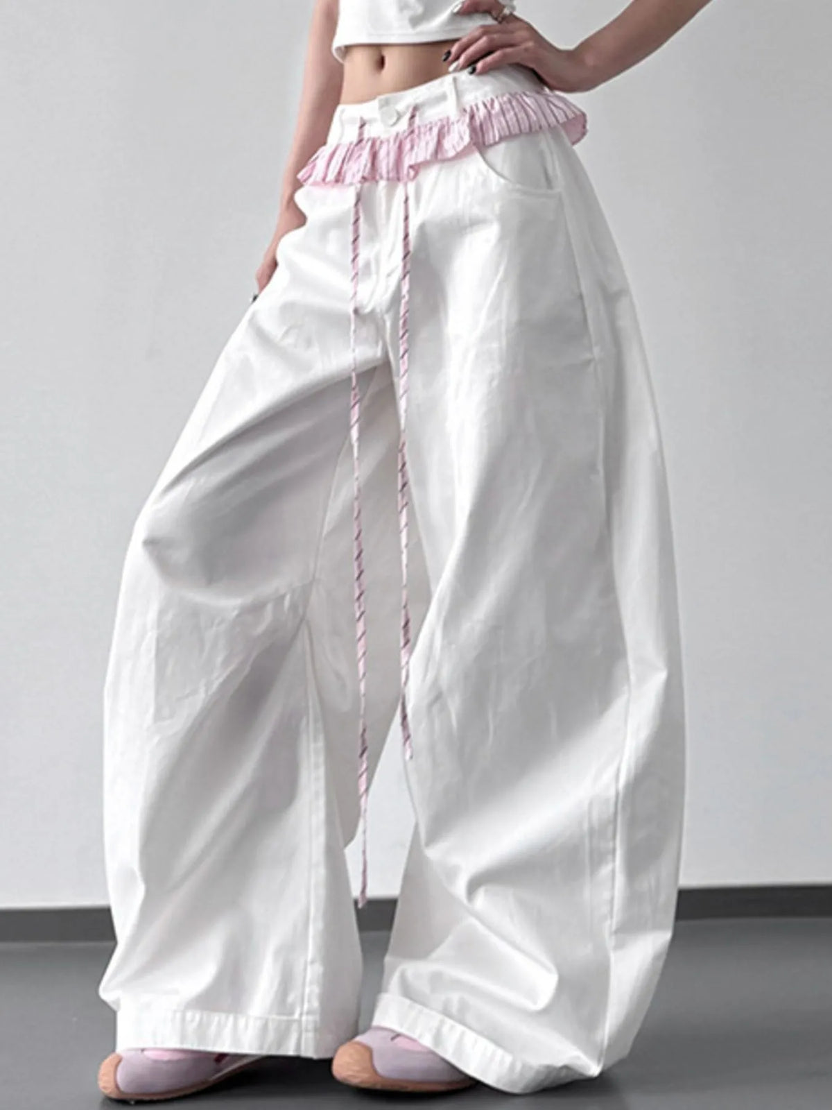 Paperbag Waist Wide Leg Pants