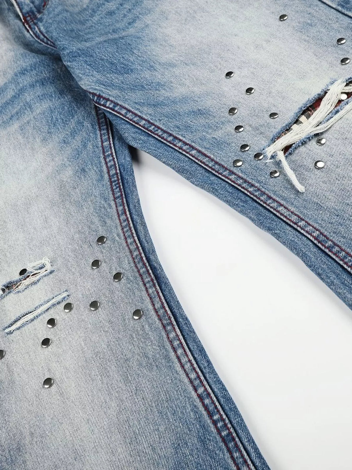 Distressed Wide-Leg Jeans in Blue by TrendMaster