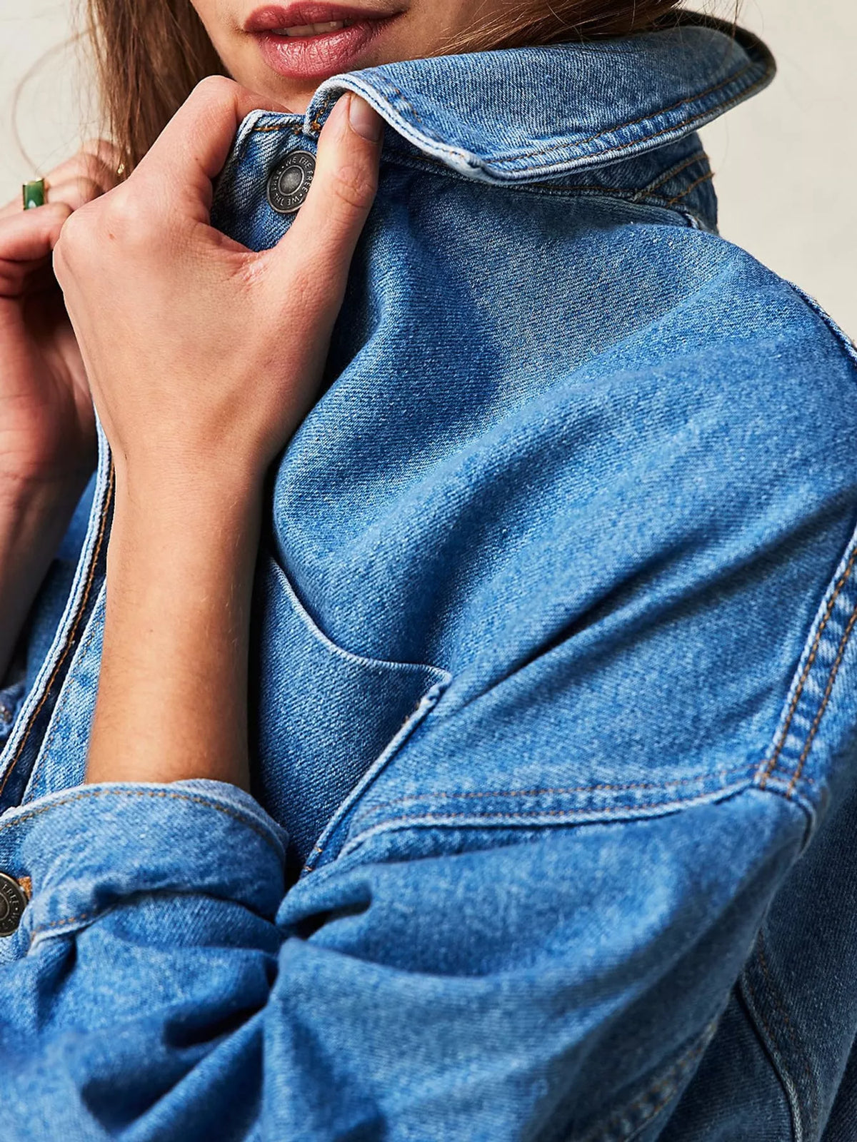 Button-Up Long Sleeve Denim Jacket