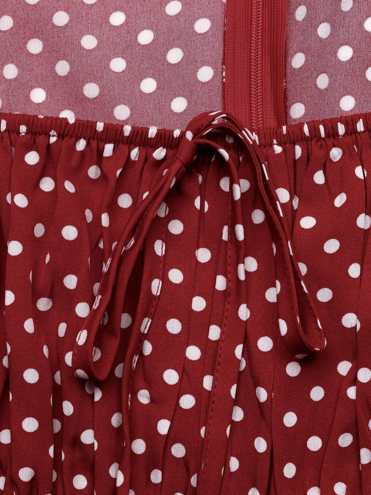 Square Neck Polka Dot Maxi Dress in Red