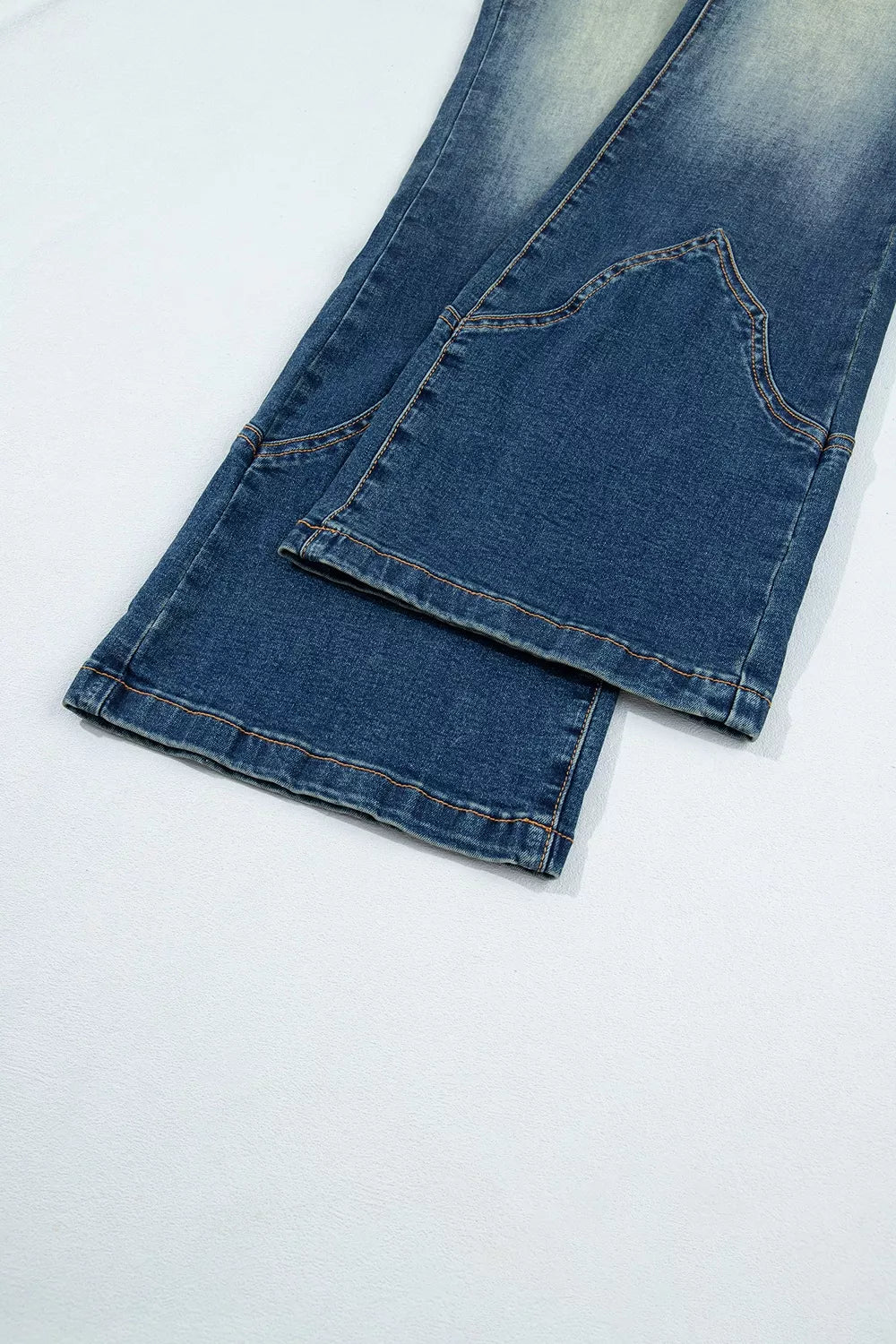 Flare Leg Jeans with Pocket Detail in Medium