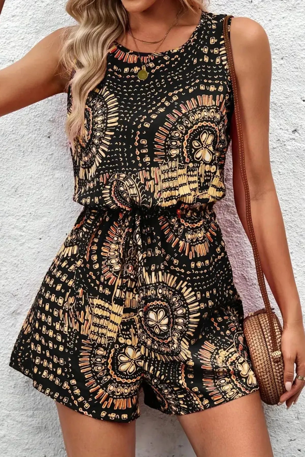 Boho Floral Sleeveless Summer Romper