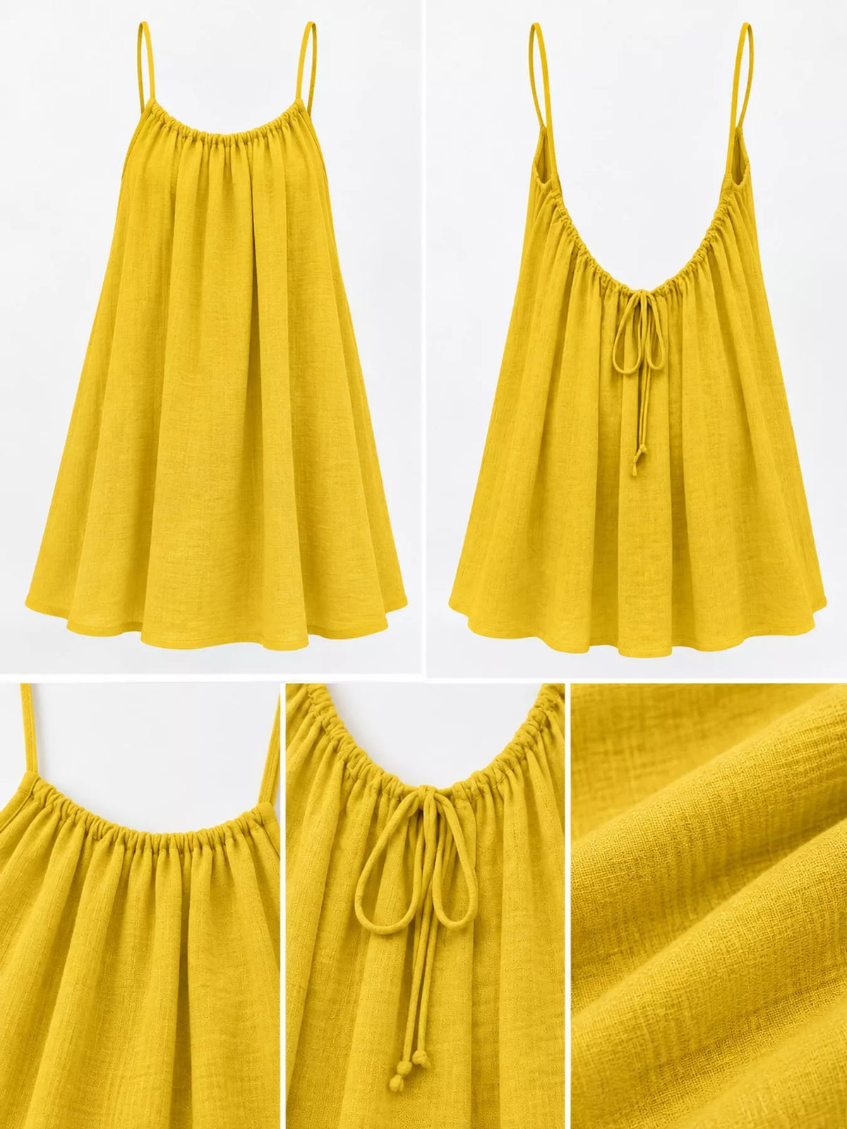 Backless Spaghetti Strap A-Line Mini Dress