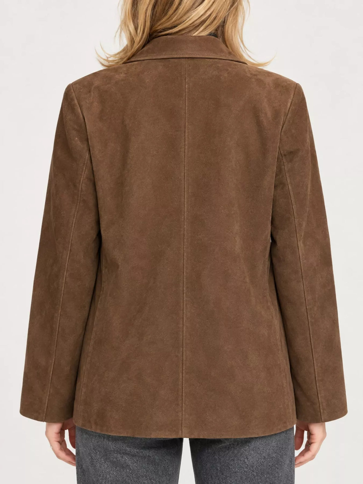 Lapel Collar Button-Up Blazer