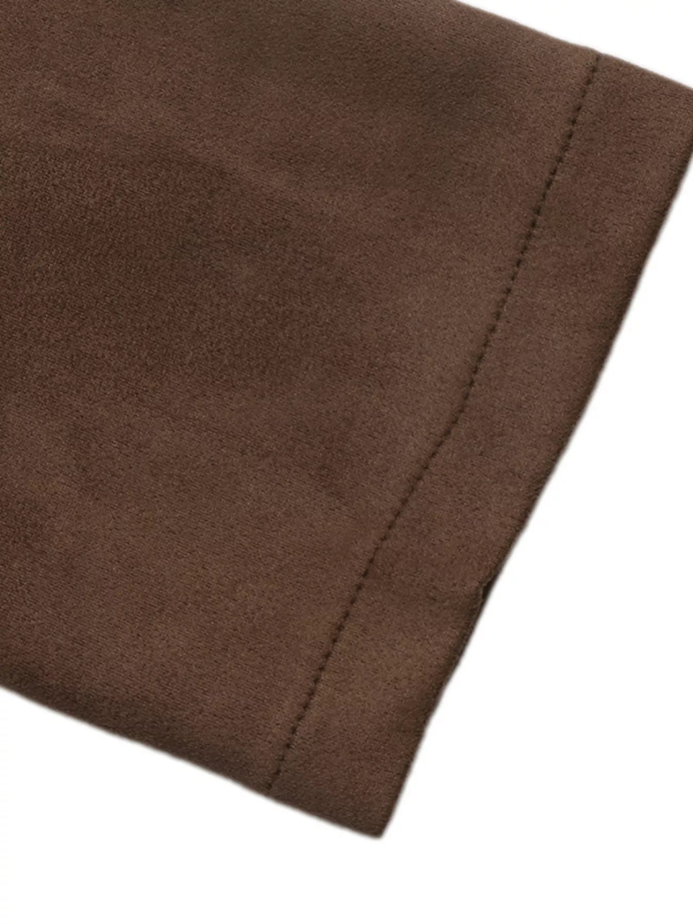Button-Front Long Sleeve Blazer Dress in Coffee Brown