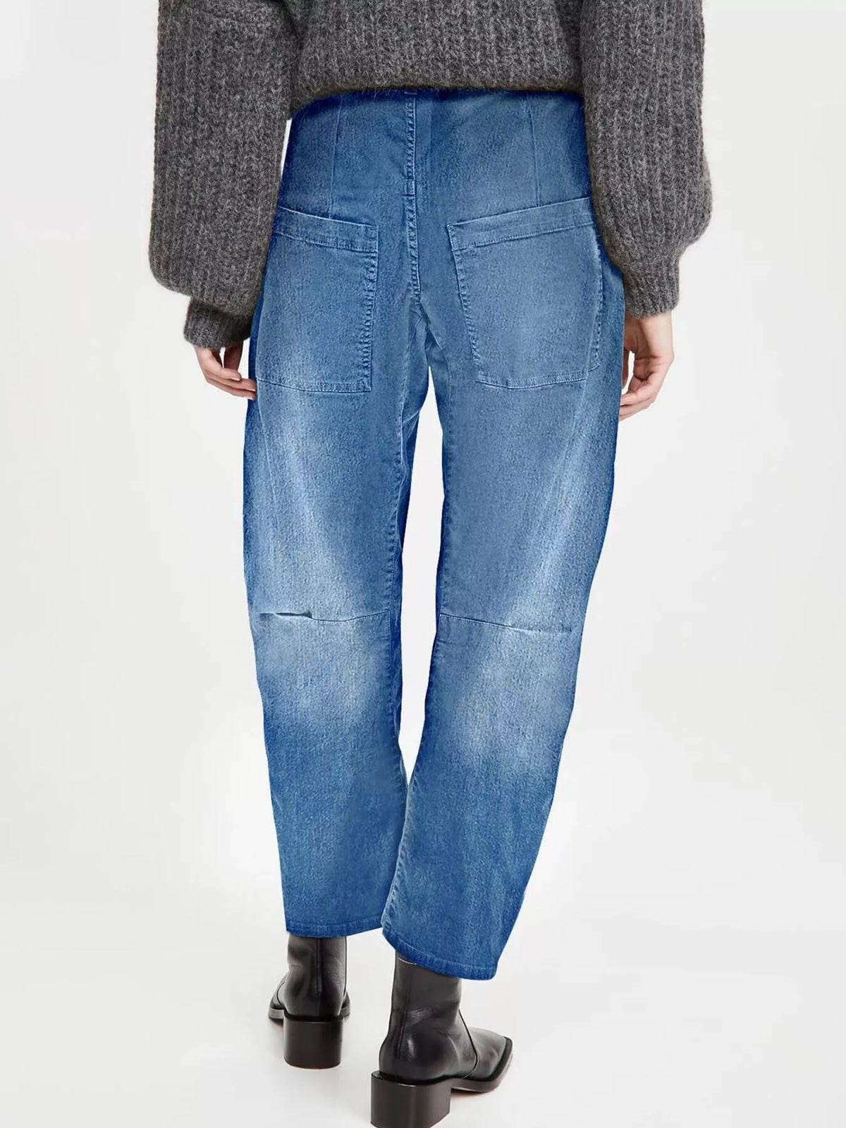 Wide-Leg Jeans with Patch Pockets by Dreamy Drapes
