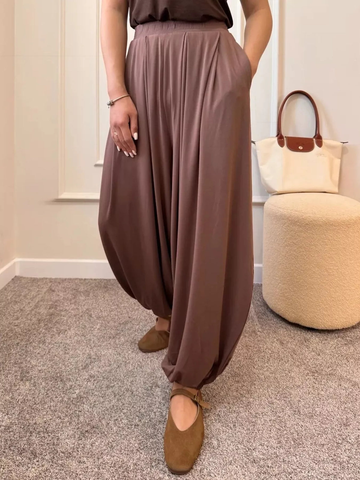 High-Waisted Pleated Wide-Leg Pants