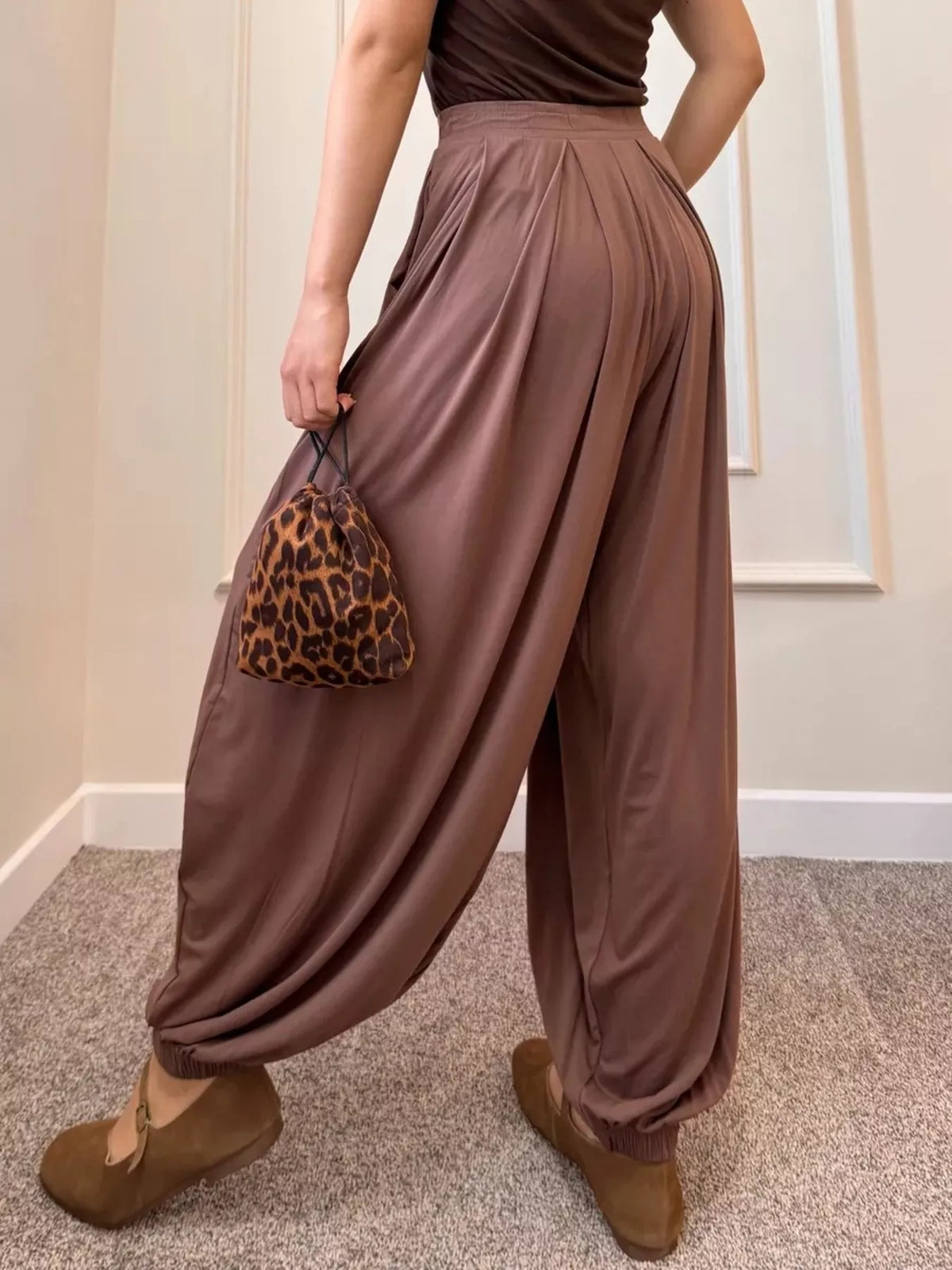High-Waisted Pleated Wide-Leg Pants