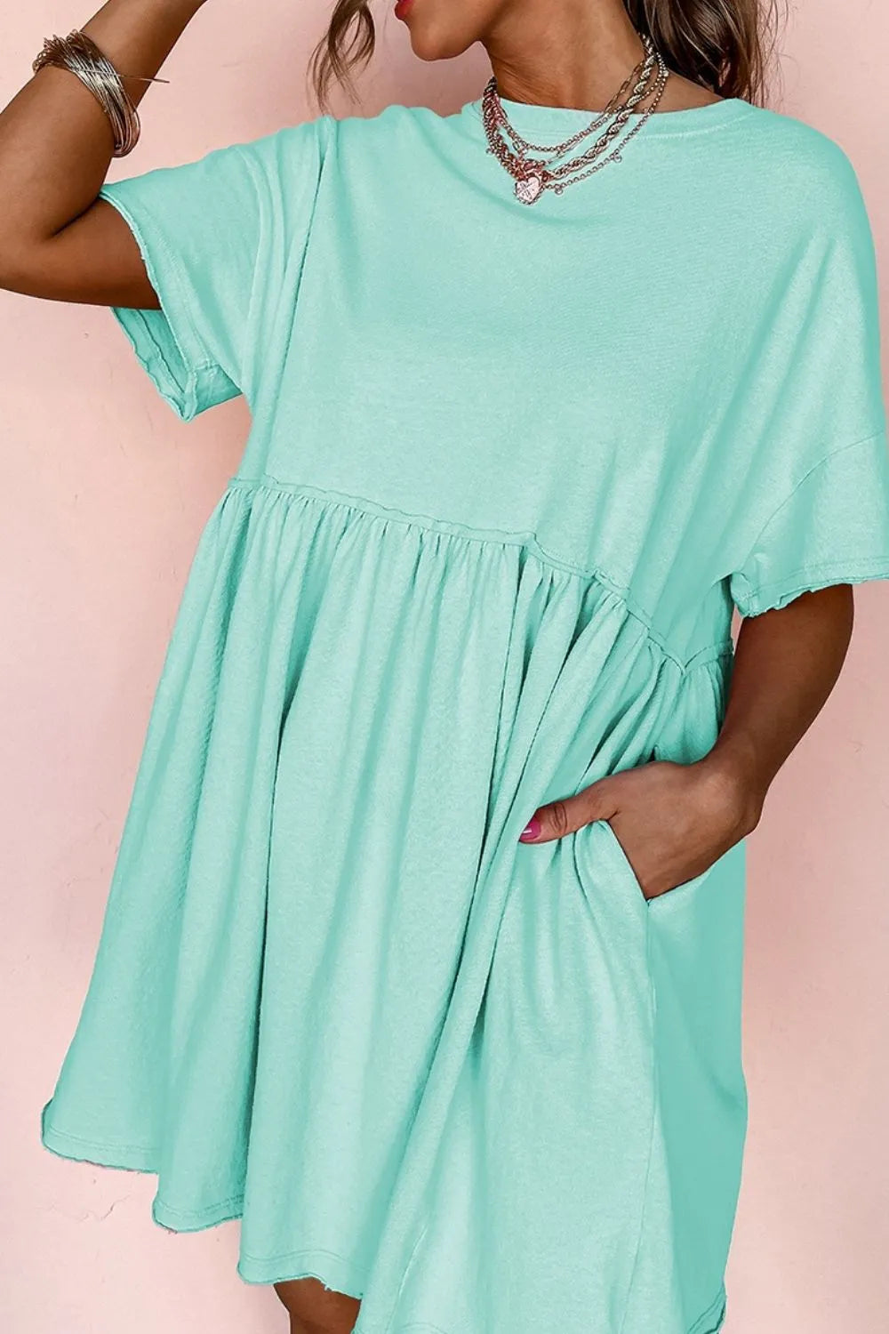 Round Neck Half Sleeve Tee Dress