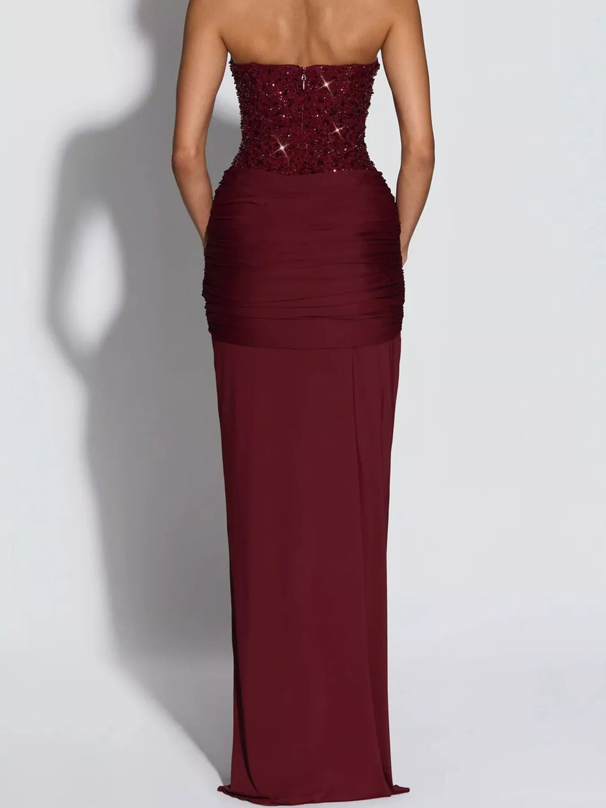 Strapless Sequin Corset Maxi Dress