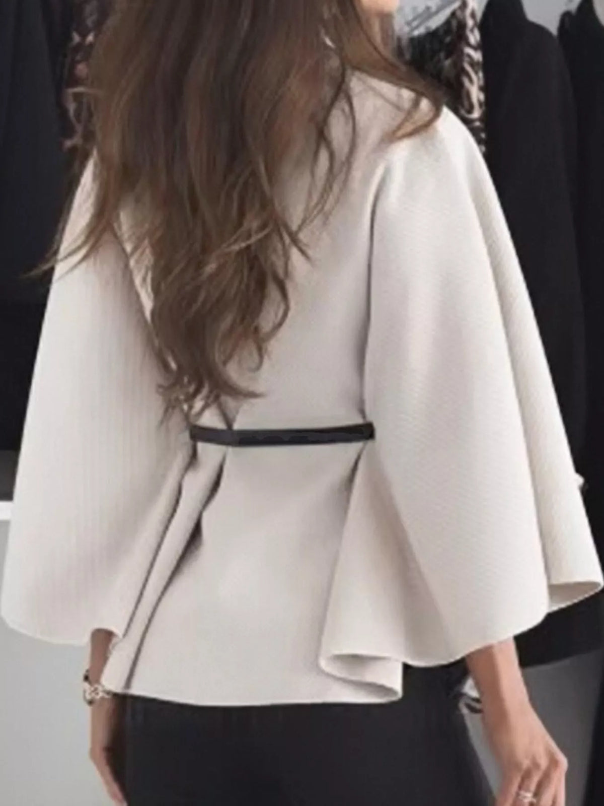 Mock Neck Cape Coat