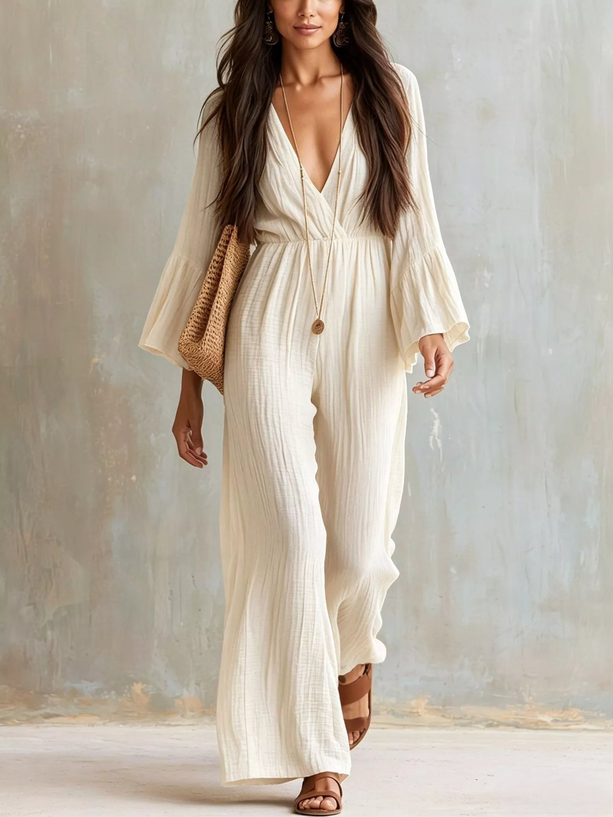 Flare Sleeve Jumpsuit