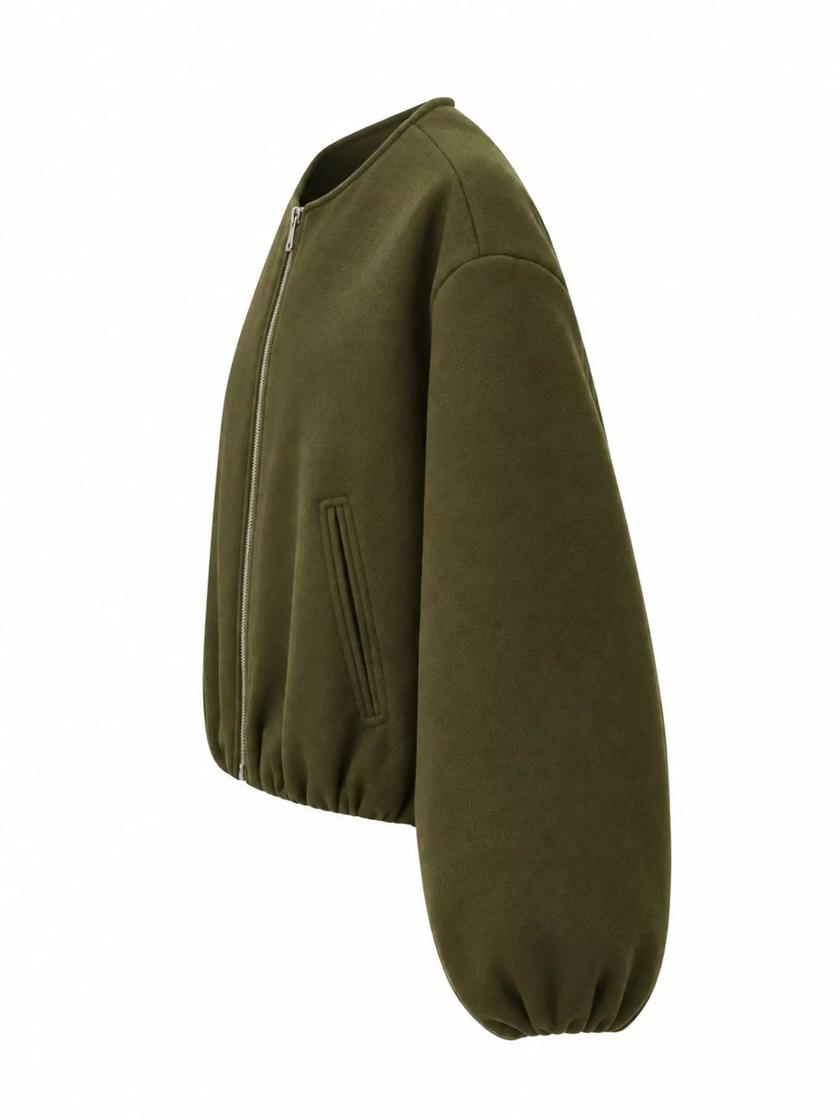 Fleece Zip-Up Cropped Jacket