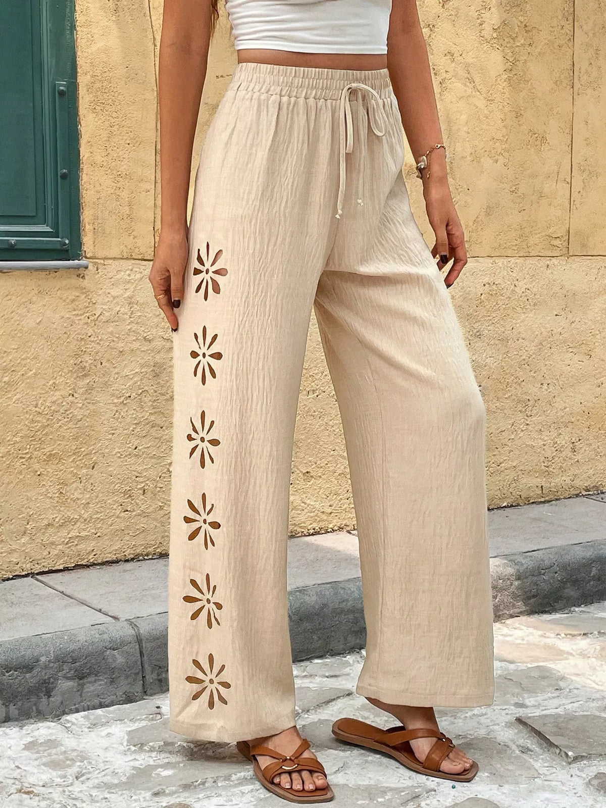 Cutout Wide Leg Pants