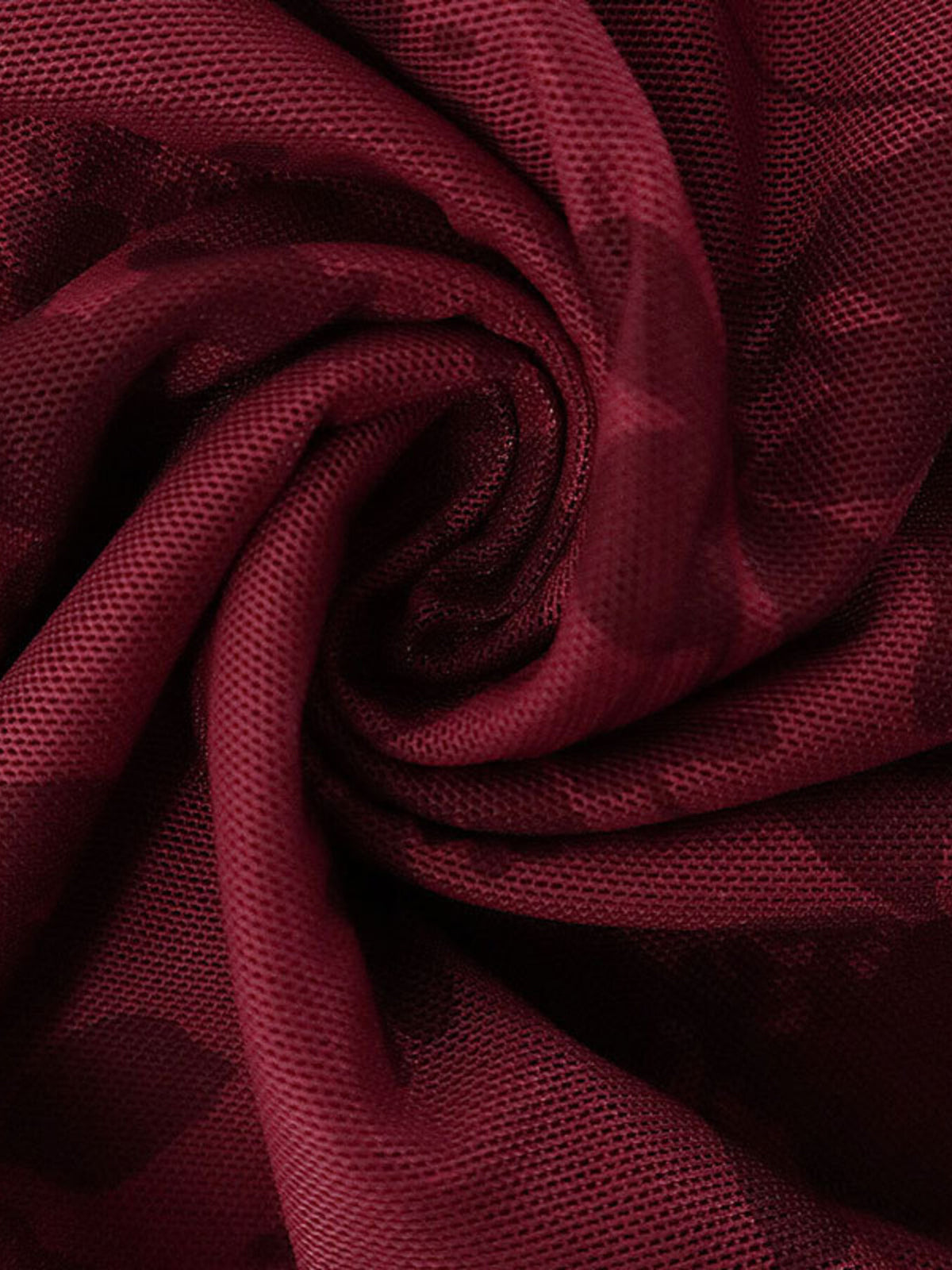 Mesh Bodycon Mini Dress in Burgundy