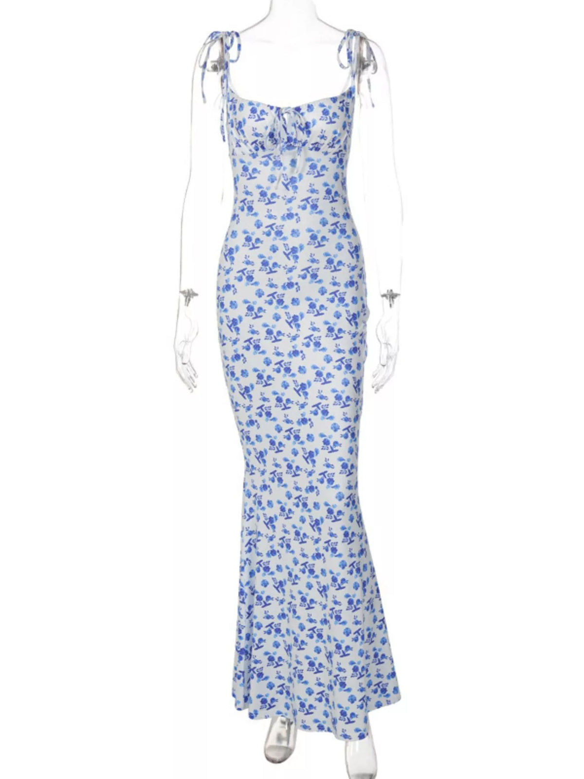 Floral Tie-Strap Bodycon Maxi Dress by Calliope