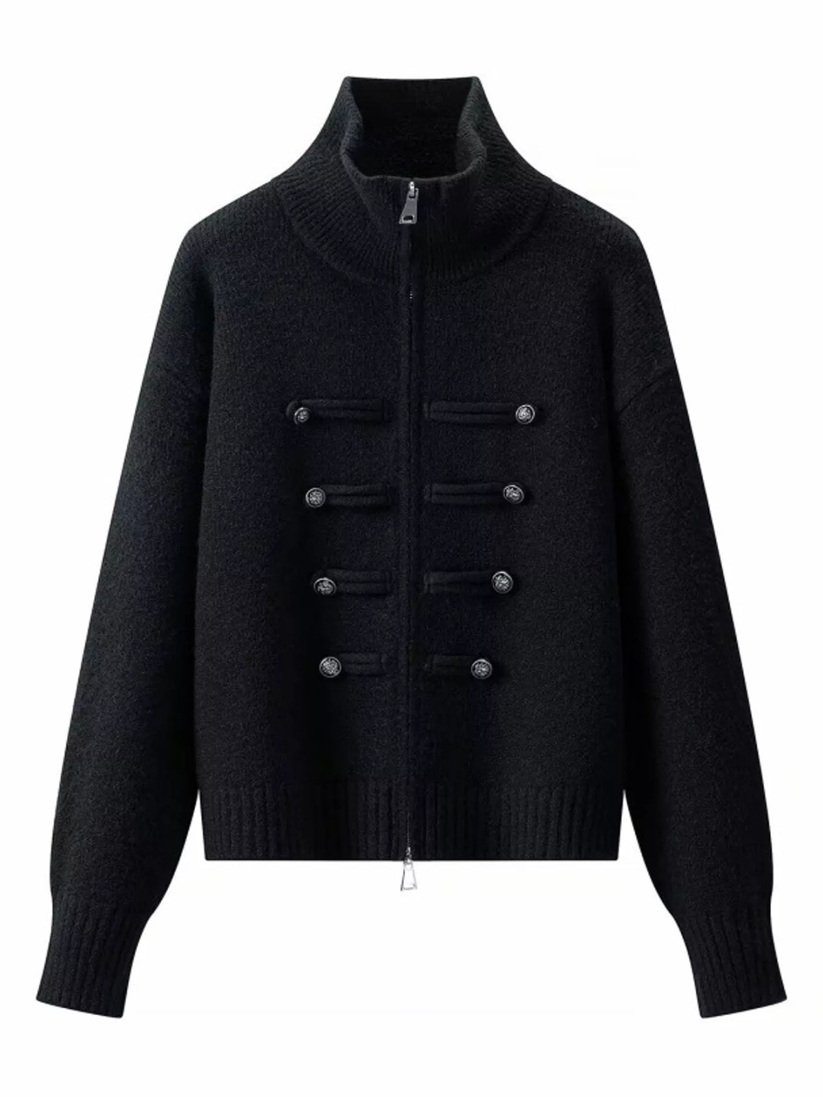 Turtleneck Zip-Up Cardigan