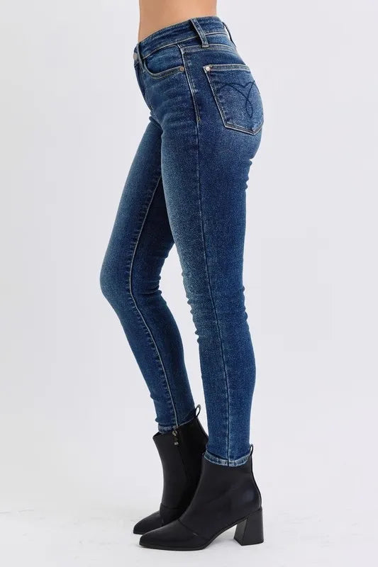 Judy Blue Thermal-Lined Skinny Jeans in Dark Wash