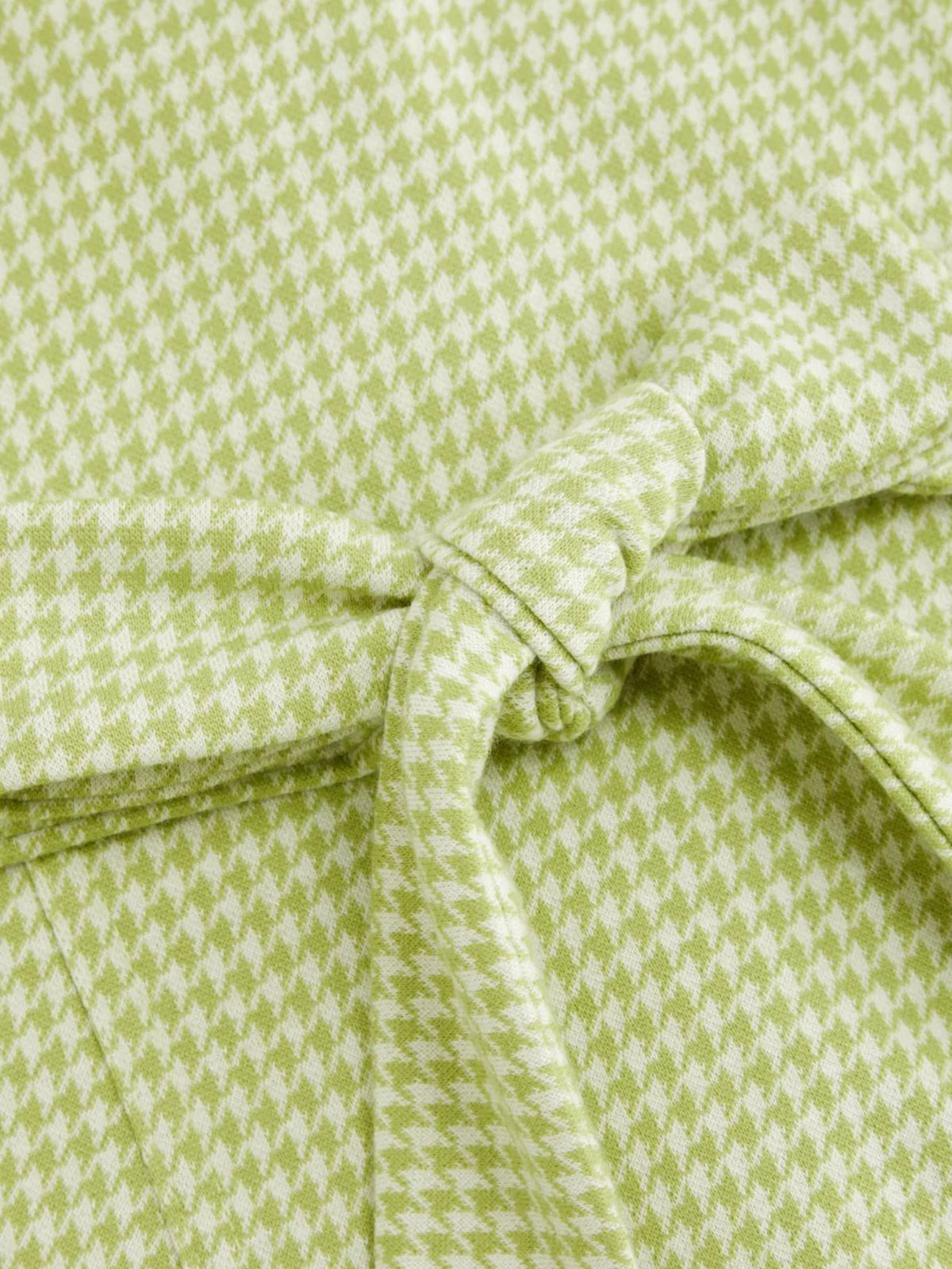 Gingham Button-Front A-Line Mini Dress in Matcha in Matcha Color