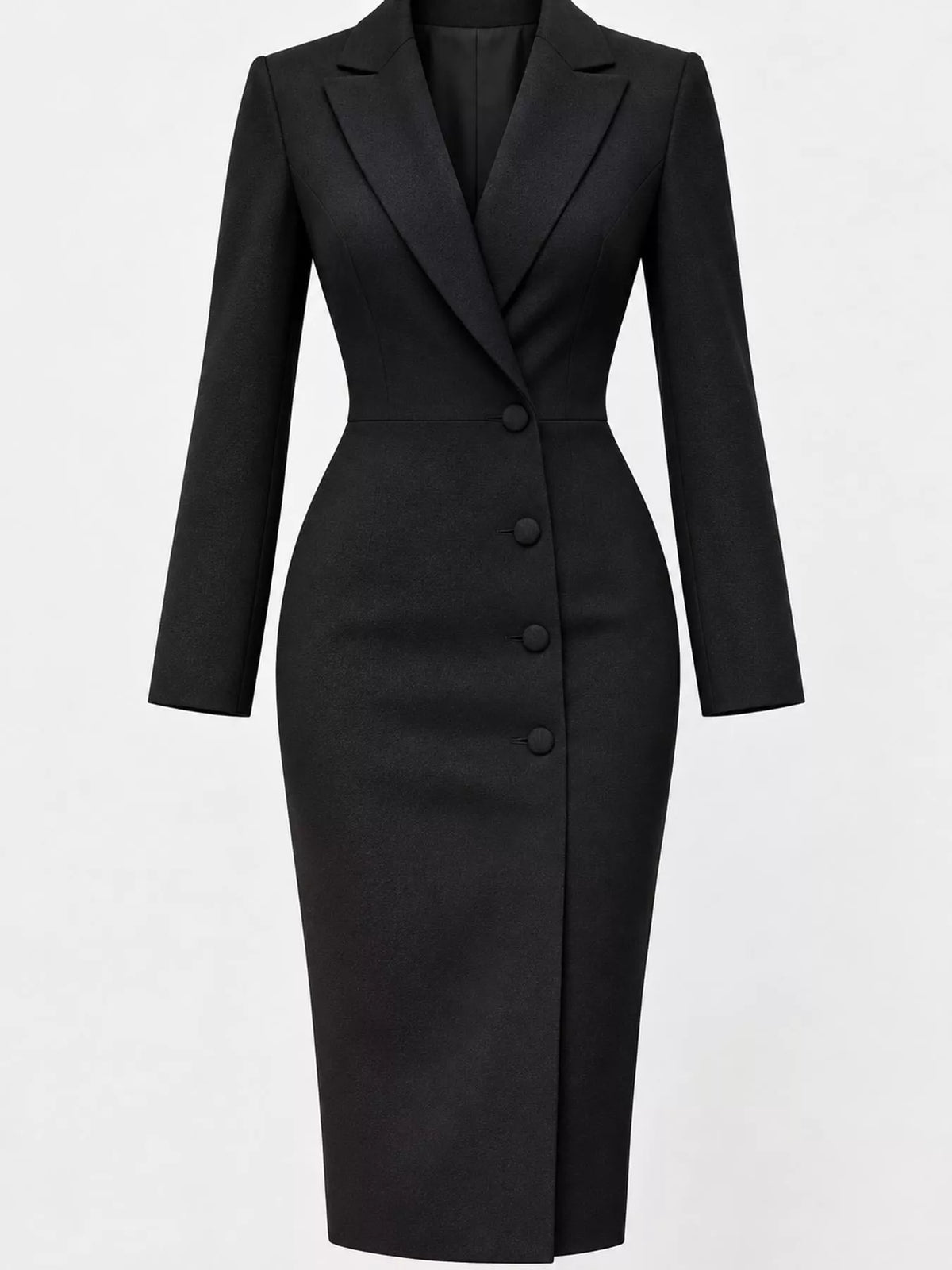 Single-Breasted Blazer Midi Dress