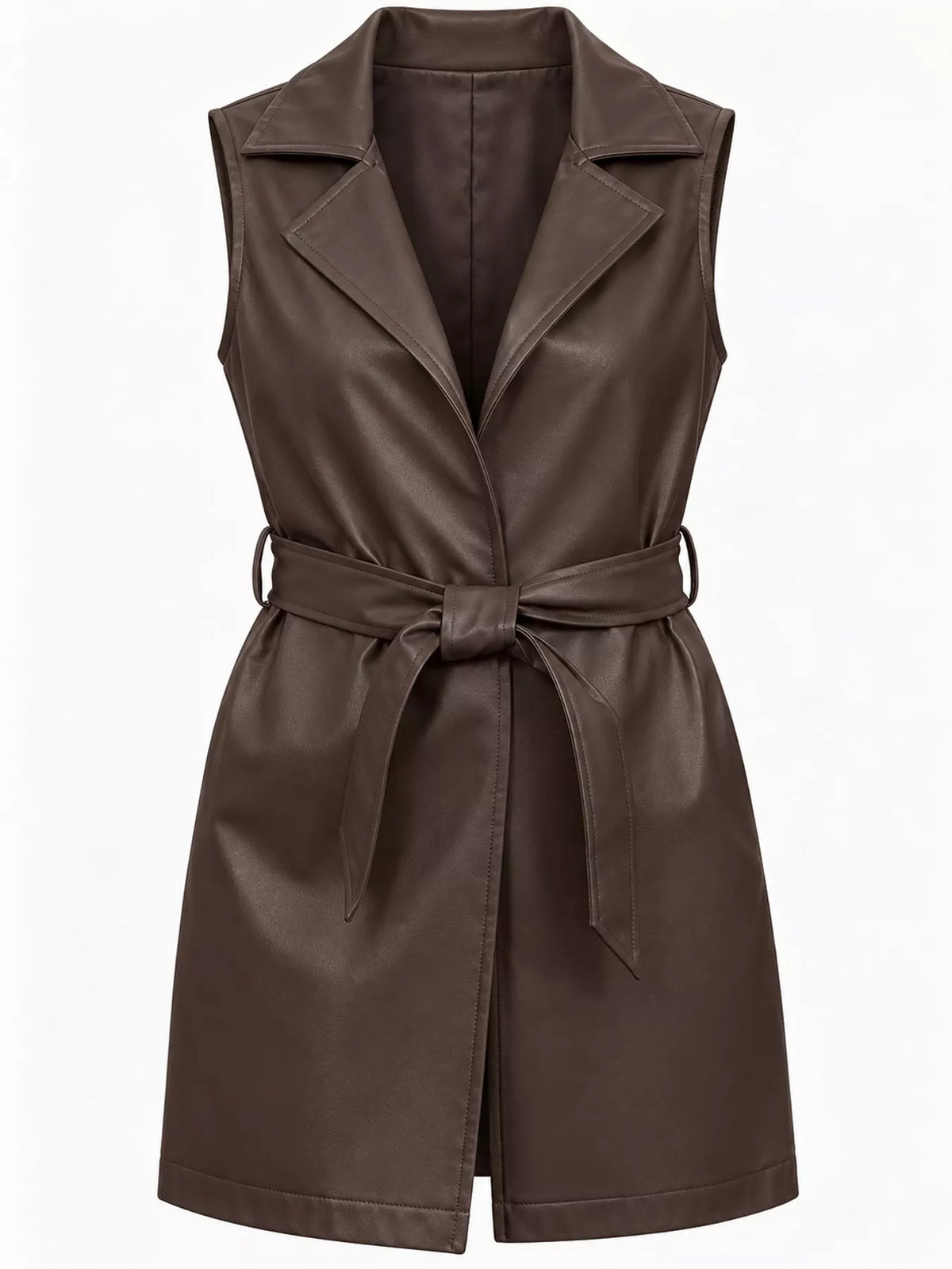 Tie-Waist Longline Vest Coat