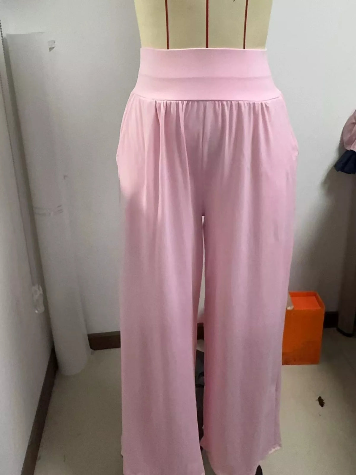 High-Rise Wide-Leg Pants with Pockets