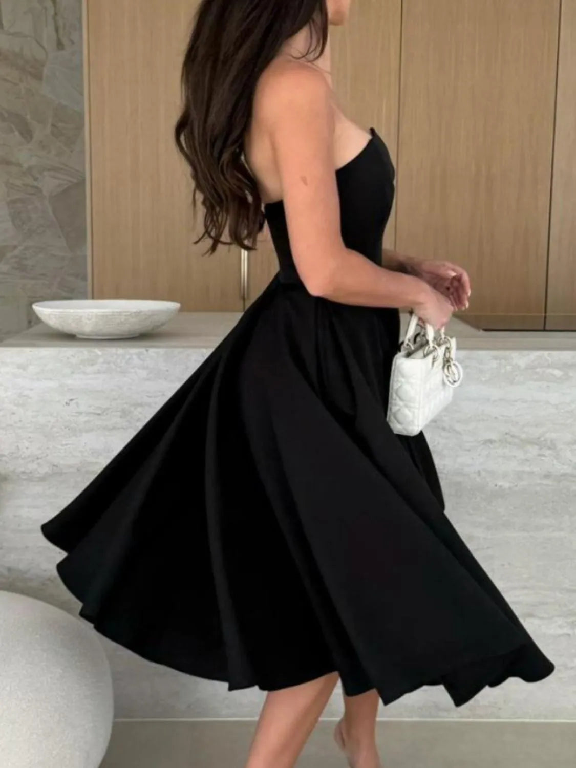 Solid Tube Midi Dress