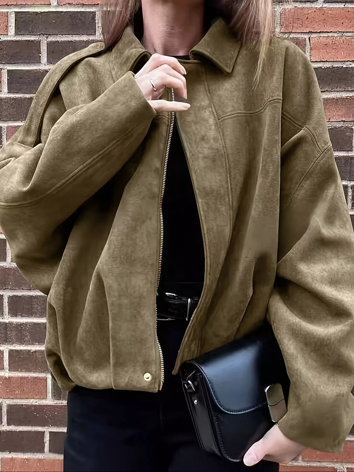 Vintage-Inspired Cropped Jacket in Army Green by Prisca