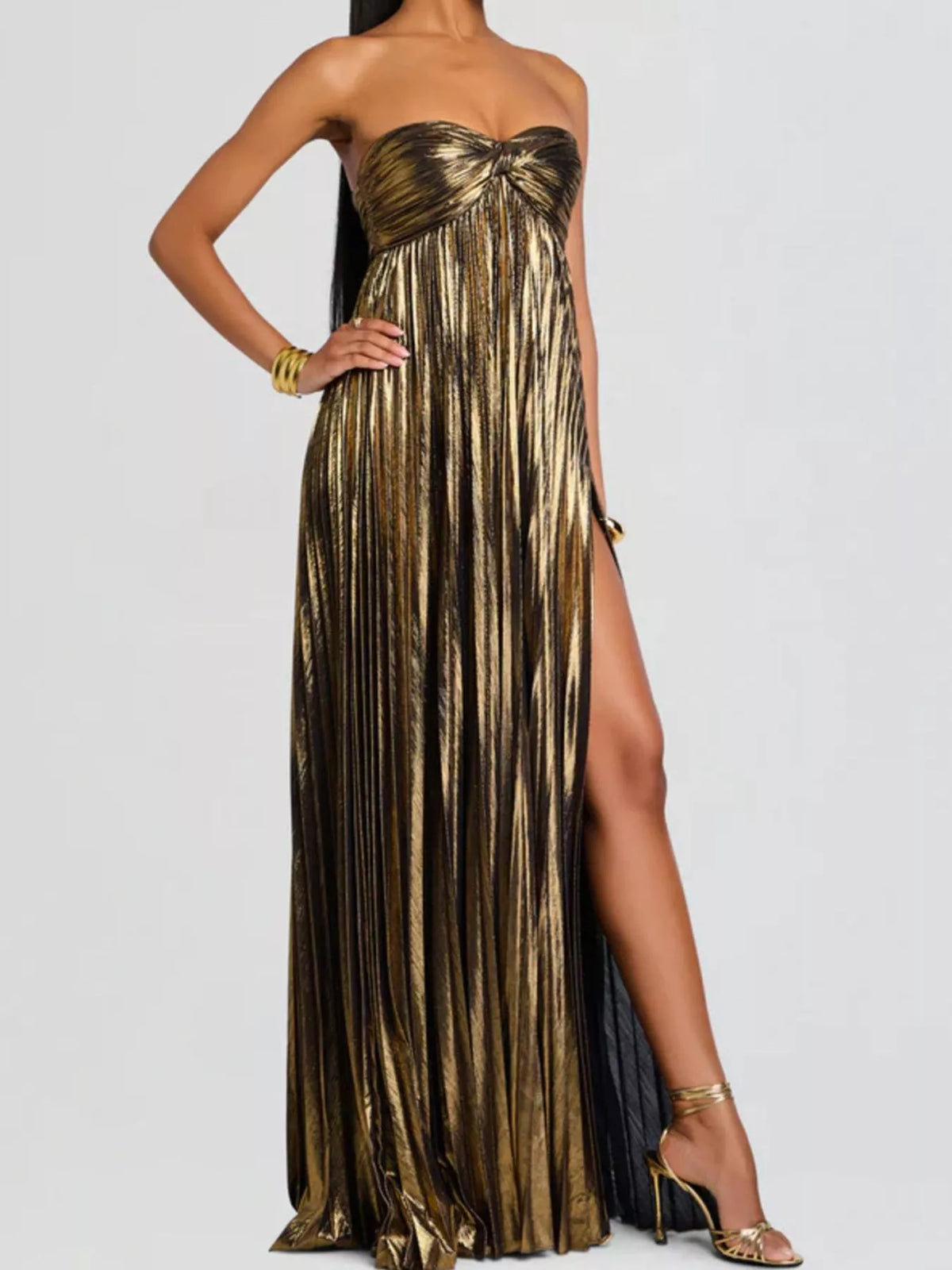 Sweetheart Neck Tube Maxi Dress with Split