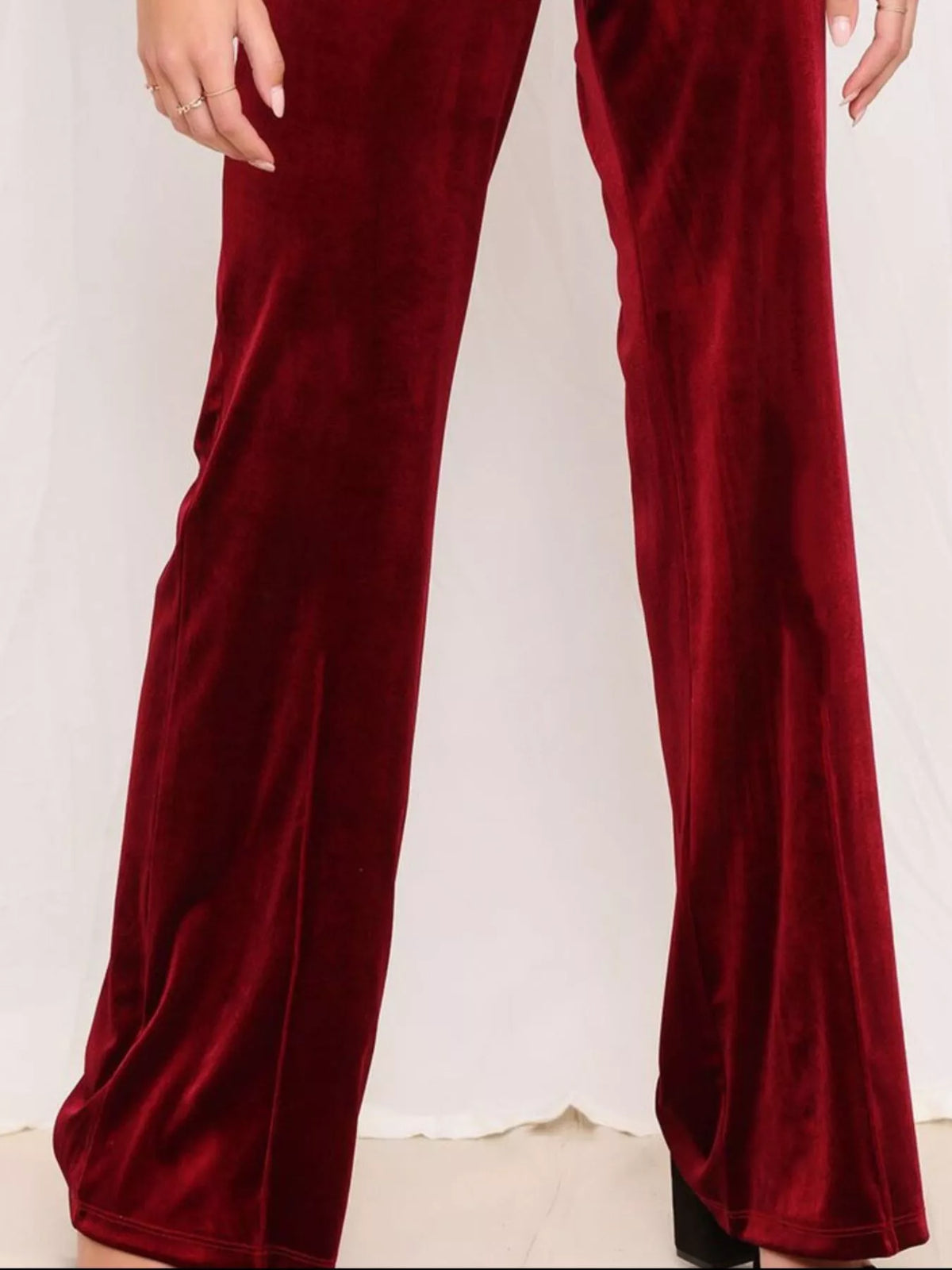 Velvet Wide-Leg Pants
