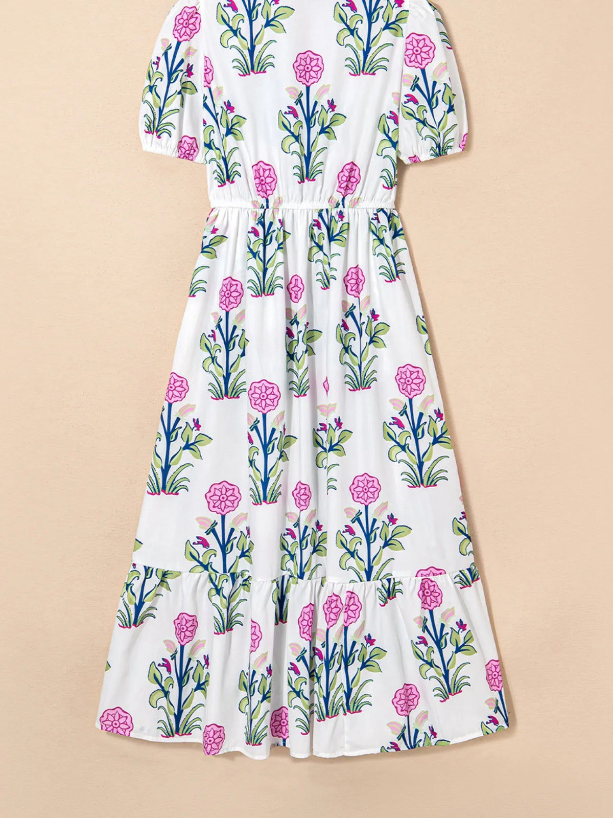 Tiered Midi Dress with Pockets in White