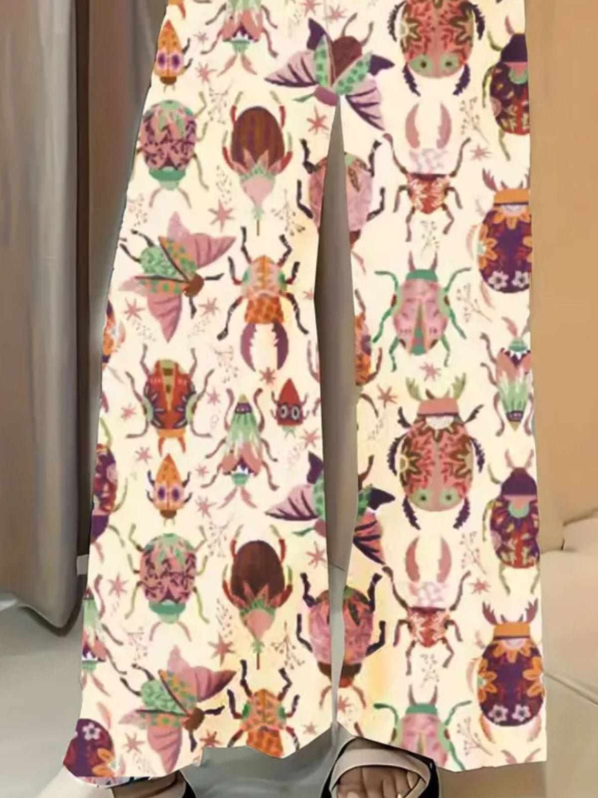 Printed Wide-Leg Pants