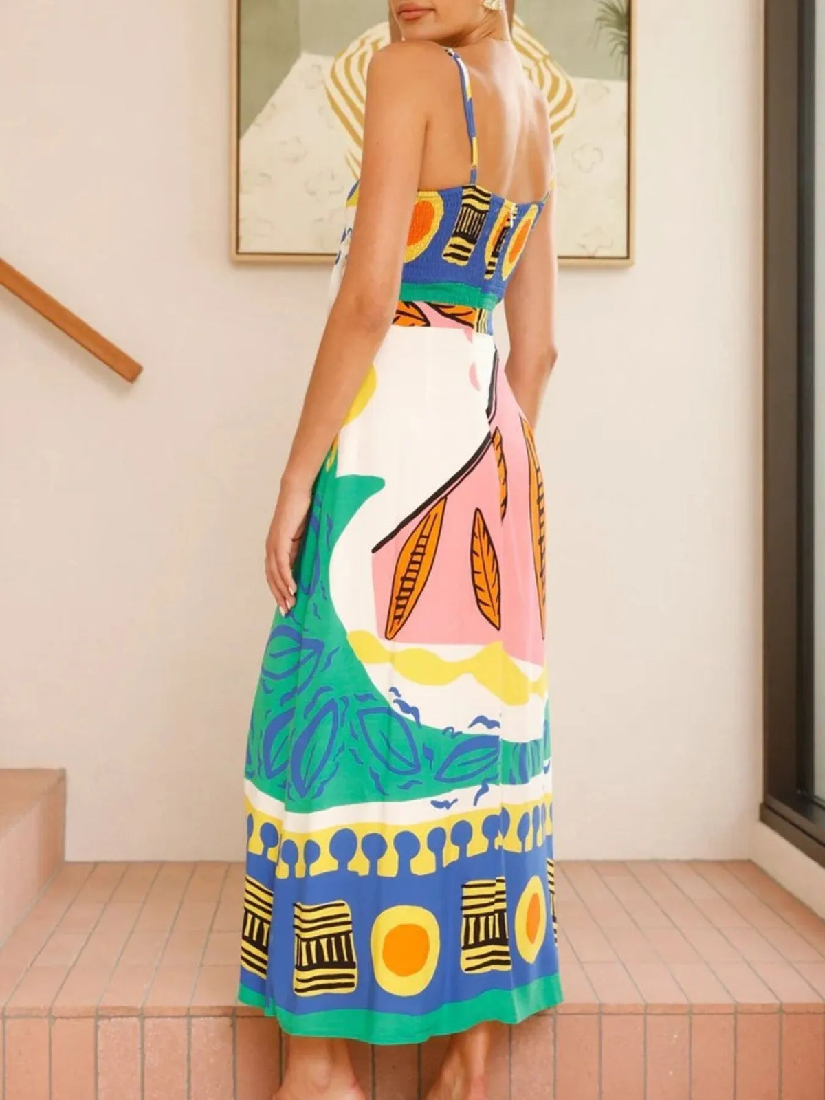 Tied-Front Slit Maxi Cami Dress