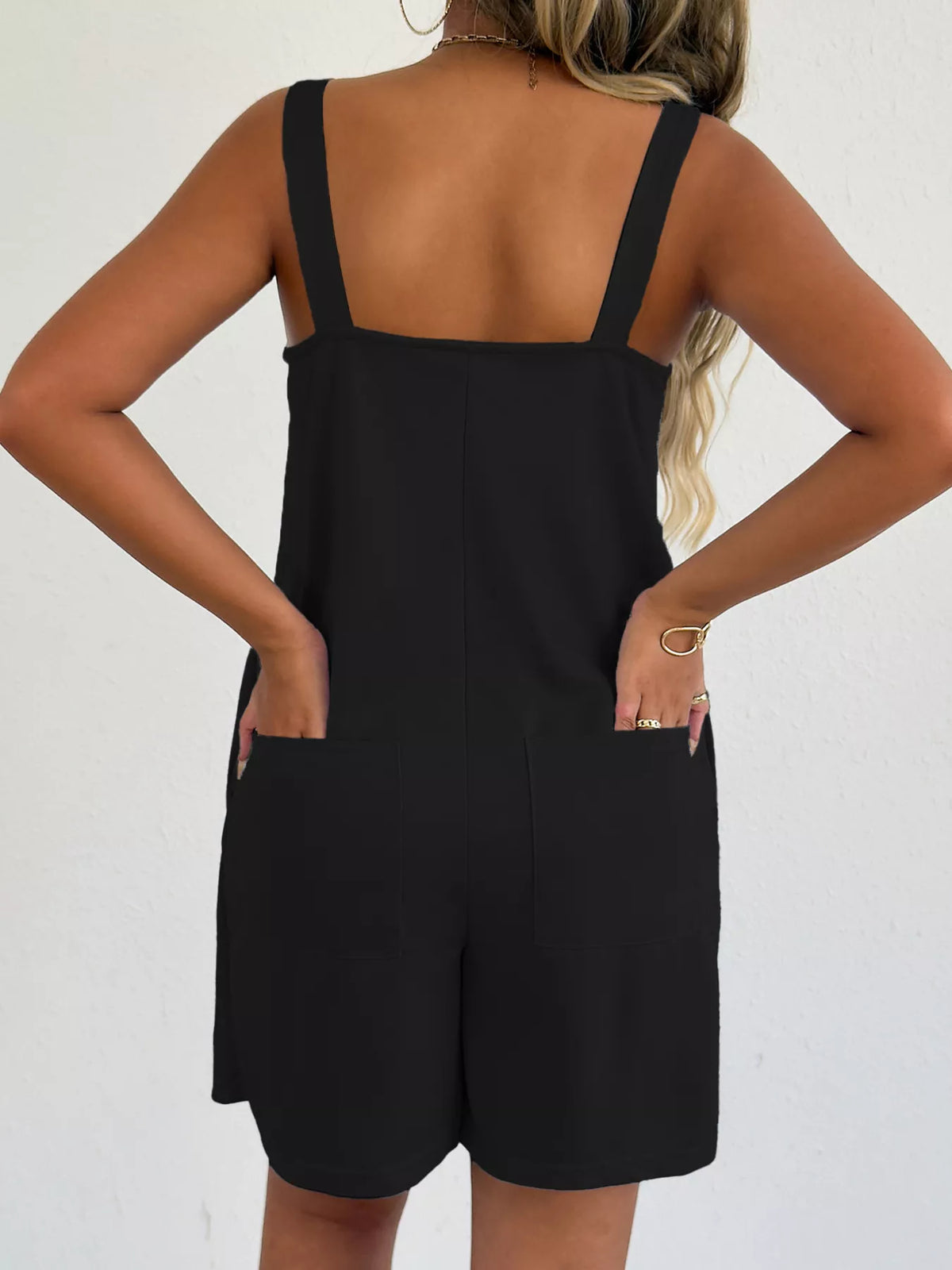 Sweetheart Neck Wide Strap Romper with Slit