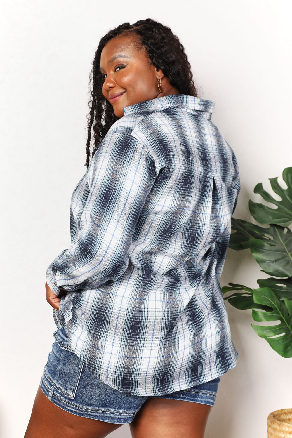 Plaid Dropped-Shoulder Shirt