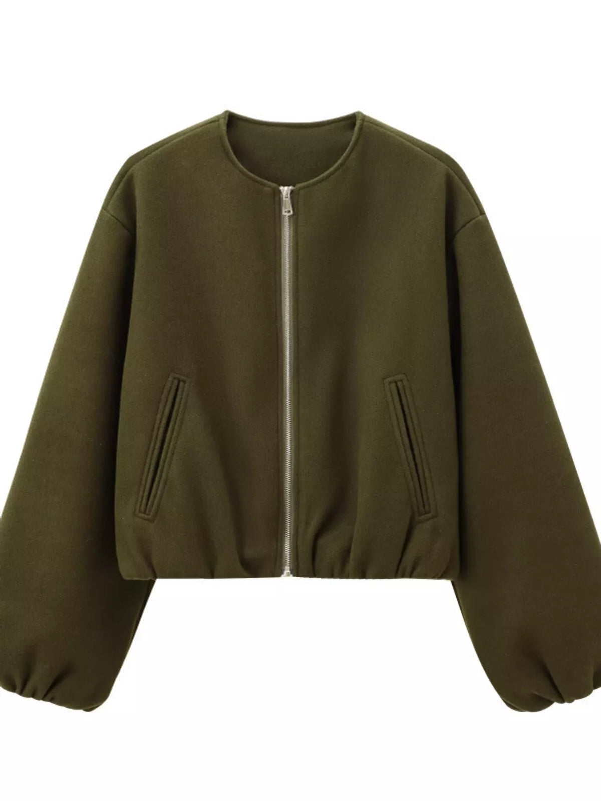 Fleece Zip-Up Cropped Jacket