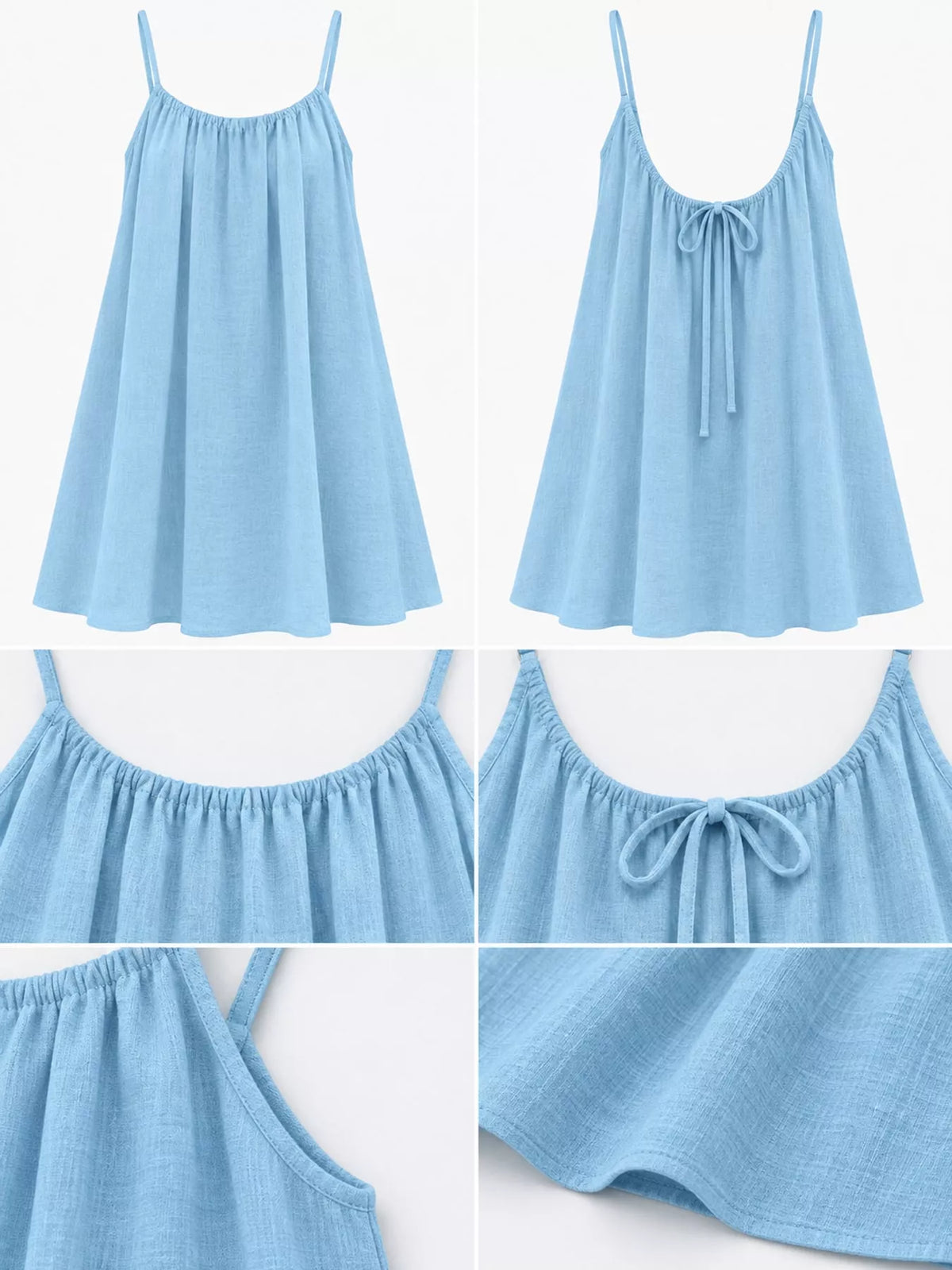 Backless Spaghetti Strap A-Line Mini Dress