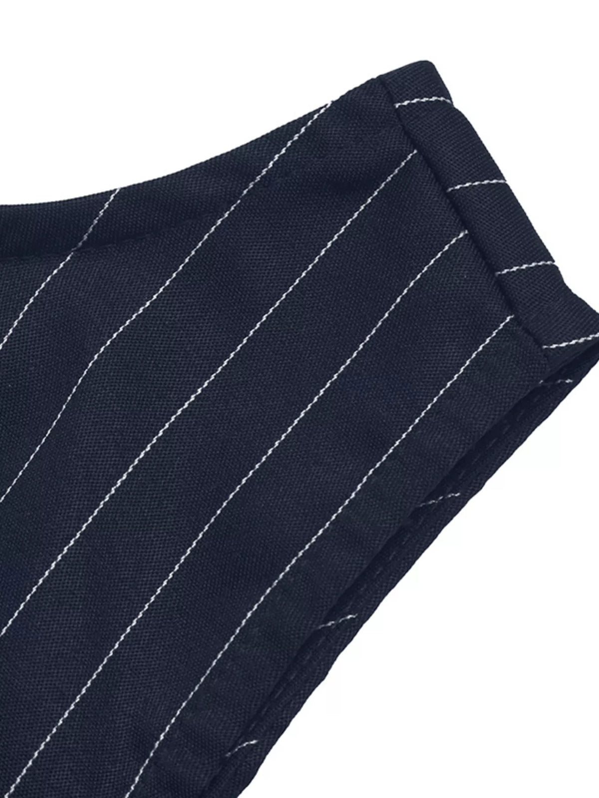 Striped Tie-Waist Dress in Navy Blue