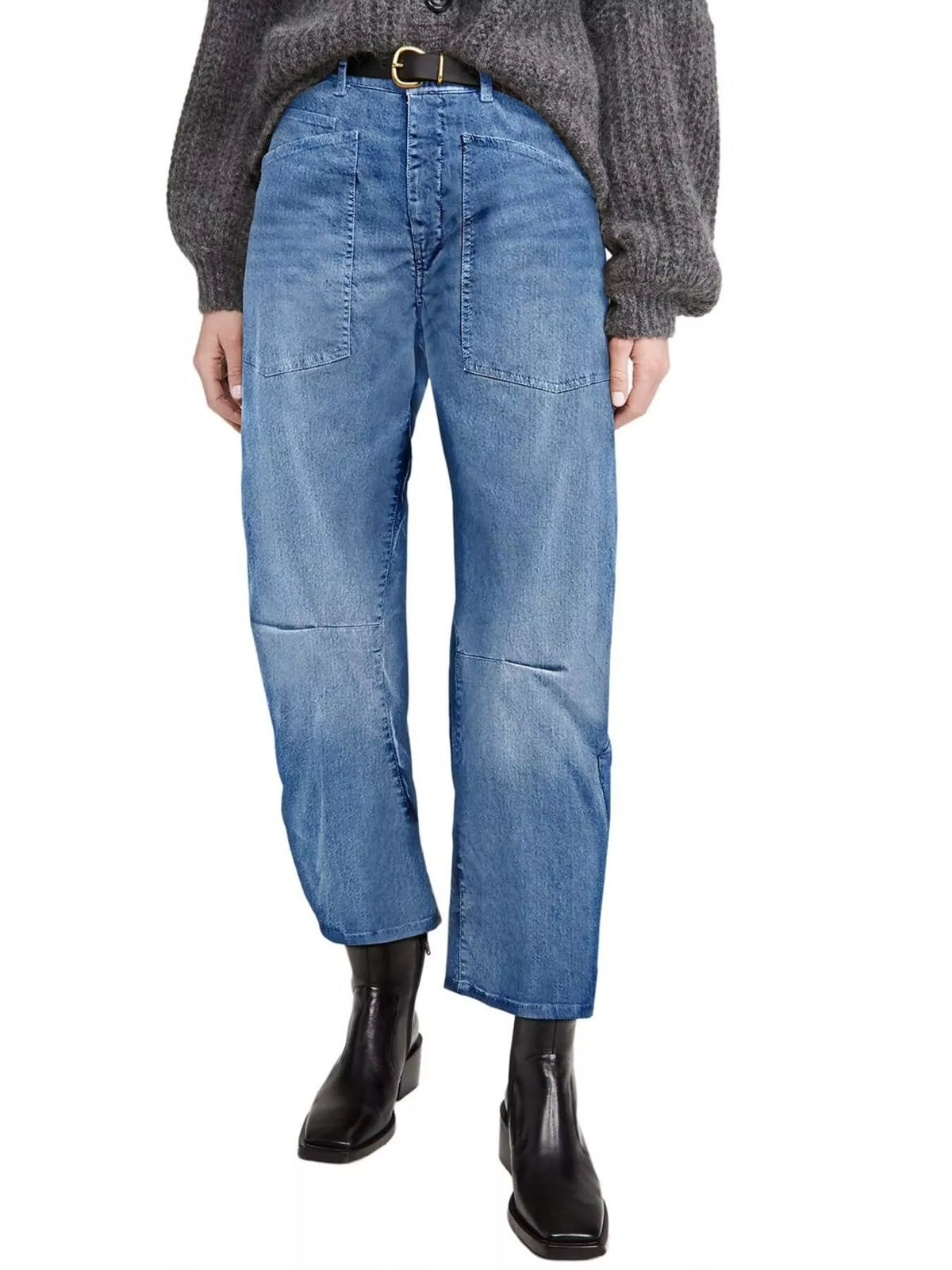 Wide-Leg Jeans with Patch Pockets by Dreamy Drapes