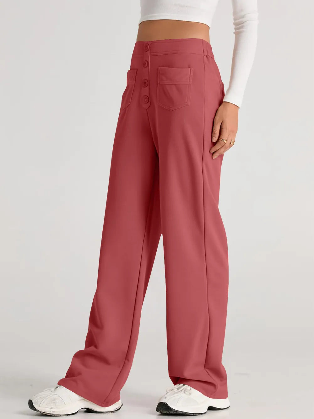High Waist Wide Leg Pants by K&L