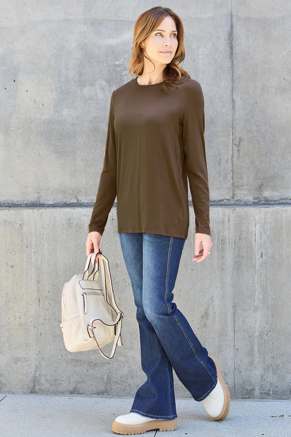 Basic Bae Round Neck Long Sleeve Top