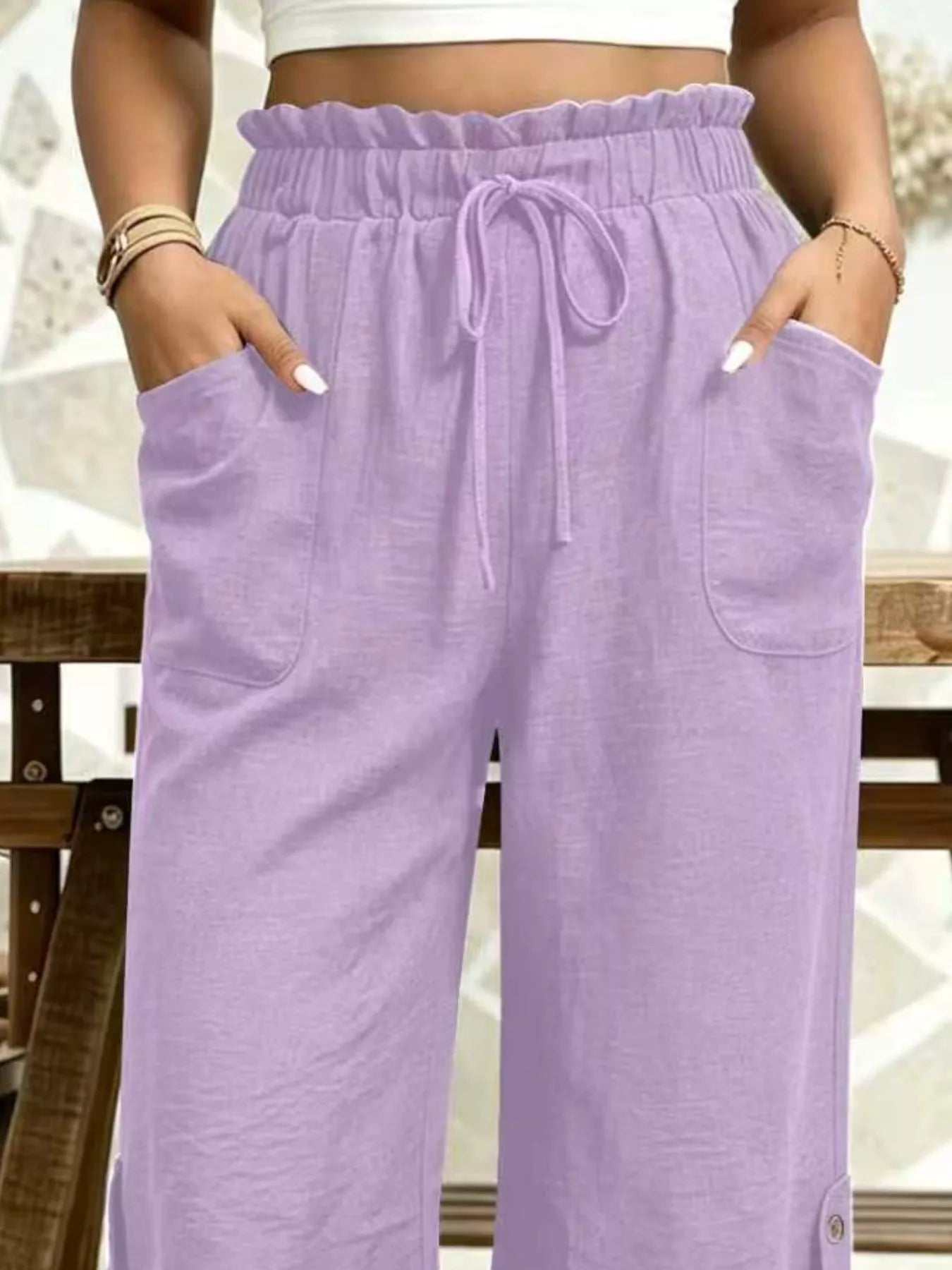 Paperbag Waist Drawstring Capris