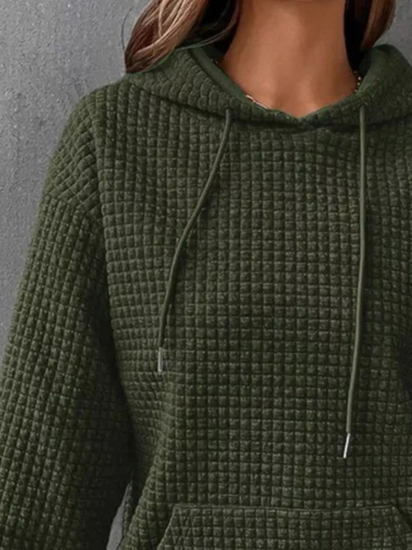 Textured Kangaroo Pocket Hoodie