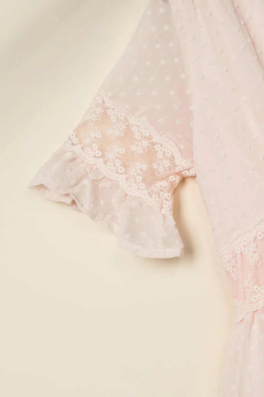 Polka Dot Ruffle Midi Dress in Watermelon Pink