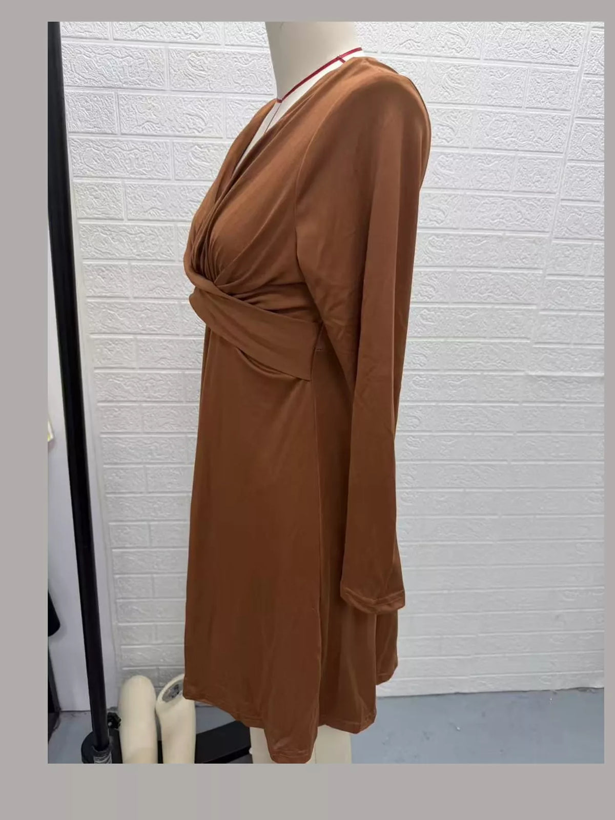 Crisscross Ruched Front Midi Dress